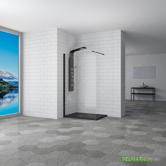 Душевая стенка RGW WA-010B 80 (черный/прозрачное стекло) - фото2