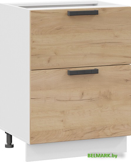 Шкаф напольный Трия Детройт 1Н6Я2 (белый/дуб крафт золотой) - фото