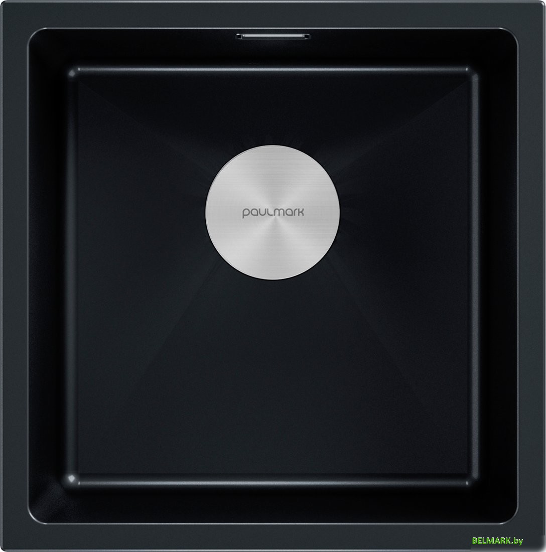 Кухонная мойка Paulmark IT-Granit Lumi 45 Uni LU45-BLM (черный/черный металлик) - фото