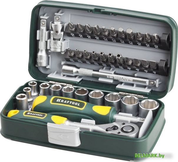 Набор трещотка с головками и битами KRAFTOOL 27970-H38 (38 предметов) - фото2