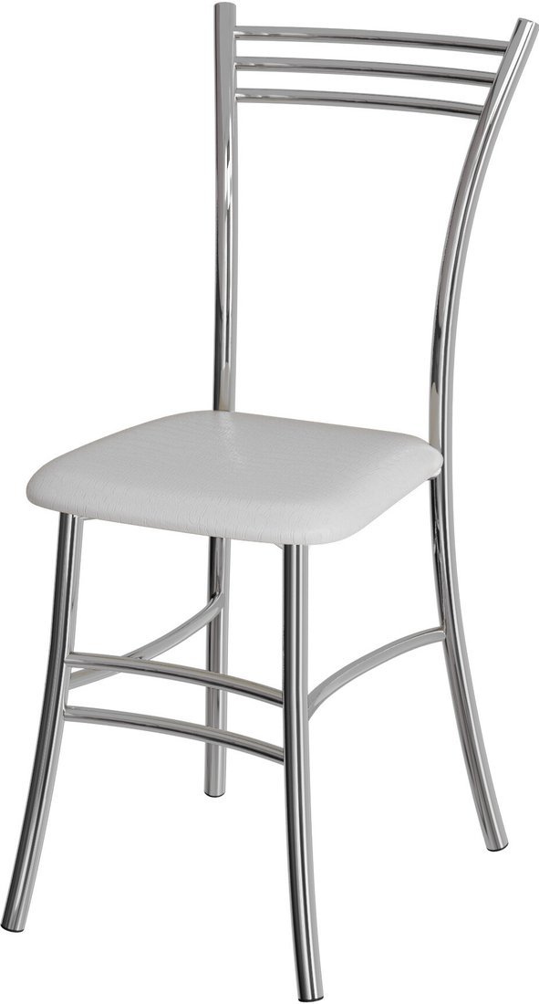 Стул ВВР Трио (белый крокодил/хром, экокожа) - фото