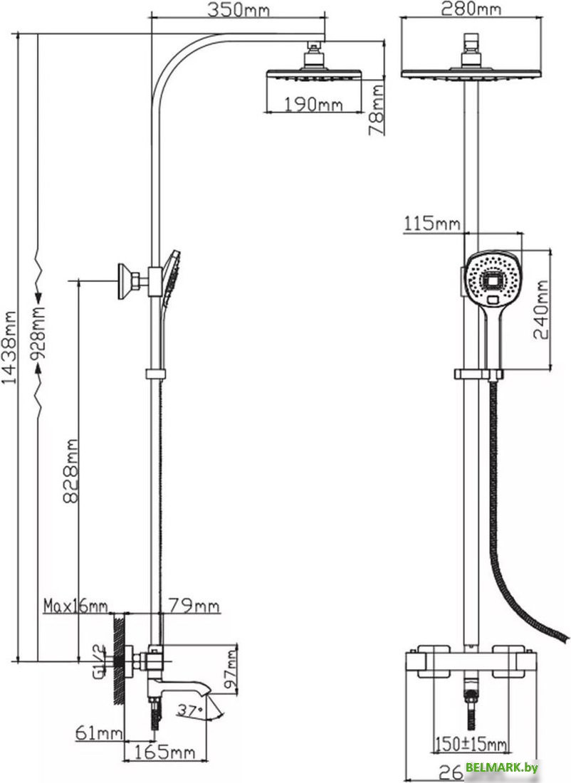 Душевая система Diadonna Д65-35004 - фото2