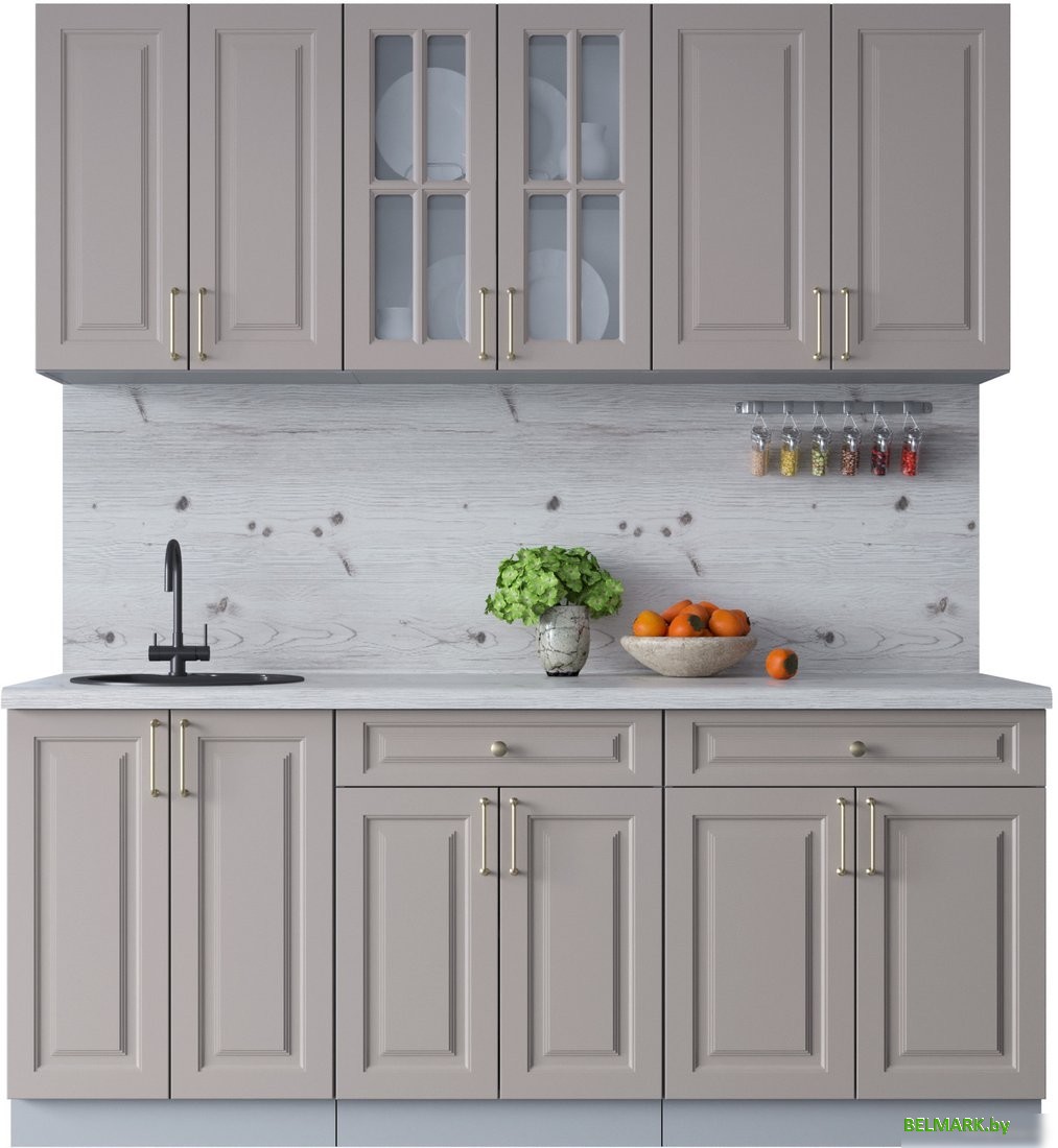 Готовая кухня Интерлиния Мила Шато 1.9А (луна/луна/бискайская сосна) - фото