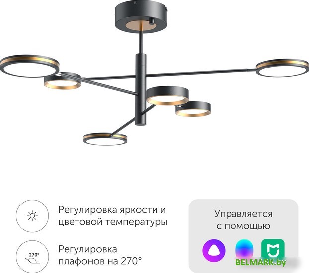 Люстра средней высоты Yeelight Arowana Chandelier C2103 YLDL030 (6 плафонов) - фото