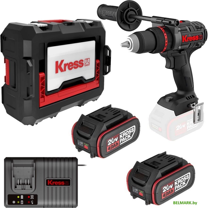 Ударная дрель-шуруповерт Kress KUC35 (с 2-мя АКБ, кейс) - фото