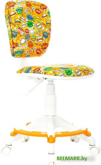 Компьютерное кресло Бюрократ CH-W204/F (пластик белый/оранжевый бэнг) - фото