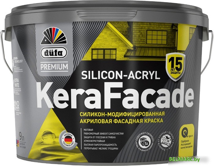 Краска Dufa ВД KeraFacade (9 л, белый) - фото