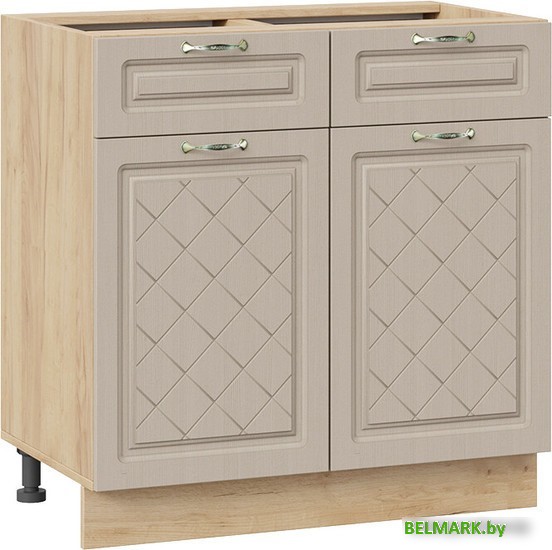 Шкаф напольный Трия Бьянка 1Н8Я1 (дуб крафт золотой/дуб кофе) - фото