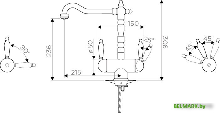Смеситель Omoikiri Amagasaki-G (золотой) - фото2