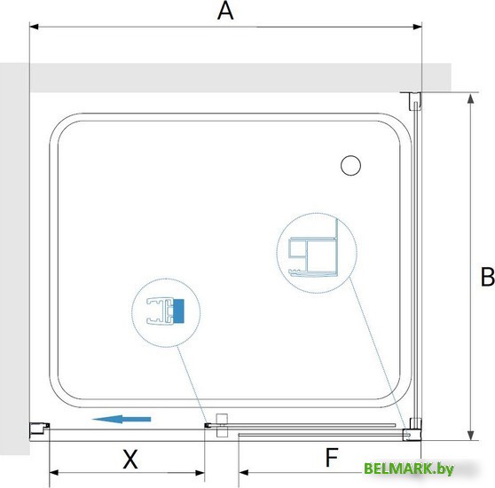 Душевой уголок RGW PA-76 (PA-016 + Z-050-2) 35087650-11 150x100 (хром/прозрачное стекло) - фото2