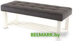 Банкетка AMC Lux 4 с полкой ткань бежевый/коричневый/бежевый 4.2Б120323 - фото