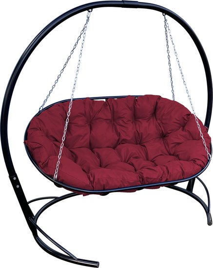 Подвесной диван M-Group Мамасан 12120402 (черный/бордовая подушка) - фото