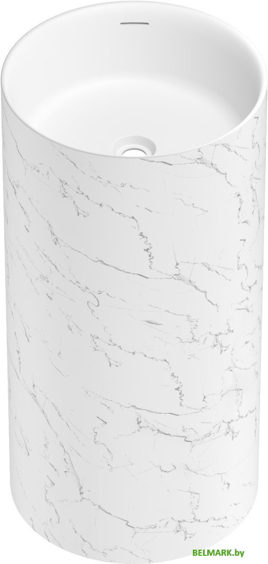 Умывальник Wellsee Chalice Perfection 230619000 (отдельностоящий, без отверстия под смеситель, цвет матовый белый мрамор/глянцевый белый) - фото2