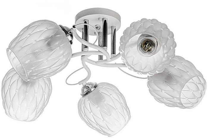 Люстра средней высоты Aitin Pro НПБ 02-5х60-101 C1724/5 (белый/хром) - фото