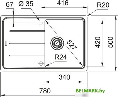 Кухонная мойка Franke Basis BFG 611-78 114.0676.295 (каменный серый) - фото2