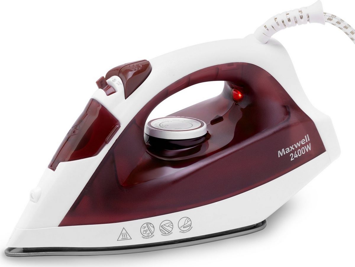 Утюг Maxwell MW-3006 (белый/бордовый) - фото2