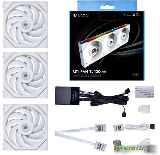 Набор вентиляторов с контроллером Lian Li Uni Fan TL 120 Triple Pack G99.12TL3W.00 - фото