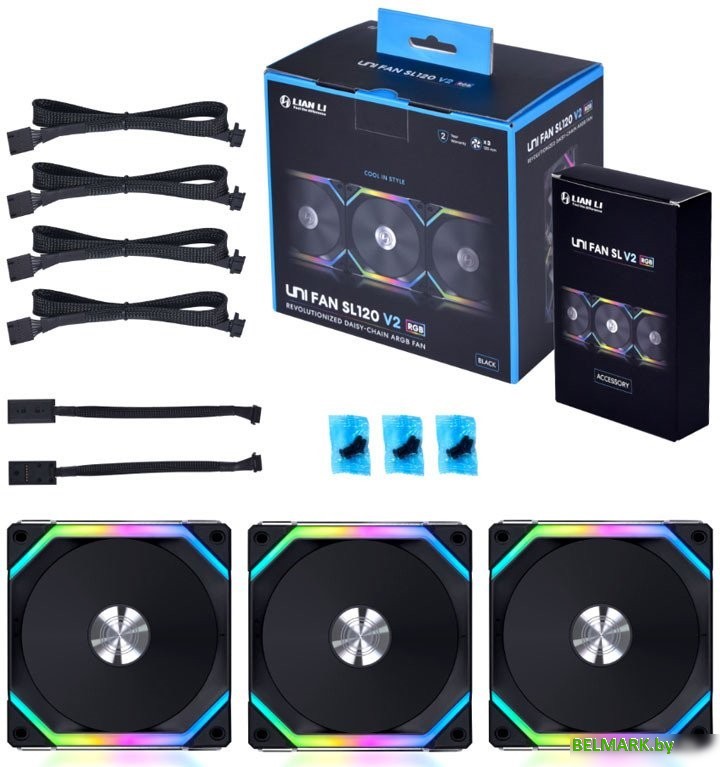 Набор вентиляторов с контроллером Lian Li Uni Fan SL V2 120 G99.12SLV23B.00 - фото