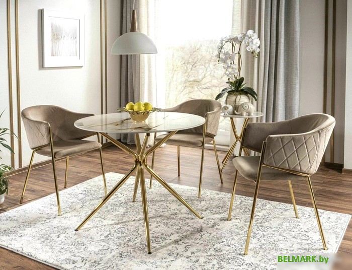 Кухонный стол Signal Azalia ceramic AZALIABZLFI90 (белый/золотой) - фото2