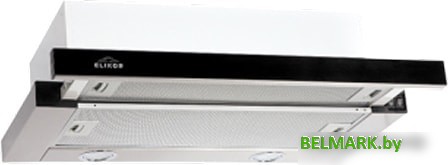 Кухонная вытяжка Elikor Интегра Glass 45Н-400-В2Д (нержавеющая сталь/черное стекло) (943434) - фото