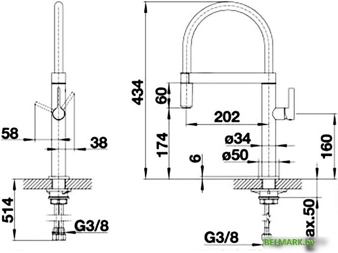 Смеситель Blanco Culina-S Mini 519844 (стальной) - фото2