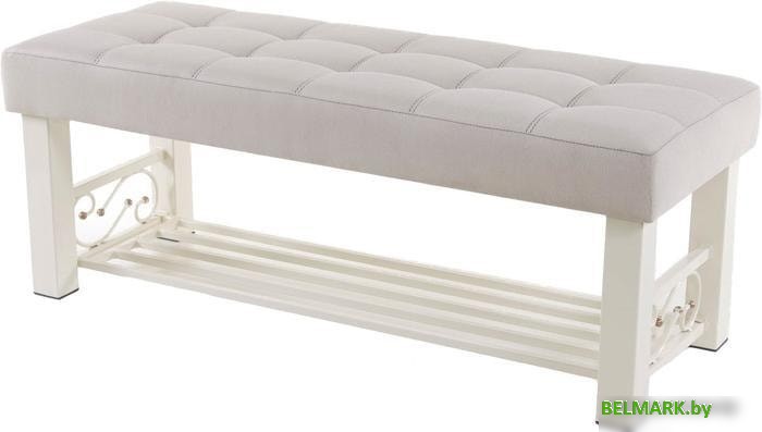 Банкетка AMC Lux 5 с полкой ткань бежевый/бежевый/бежевый 5.2Б120333 - фото