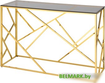 Консольный стол Stool Group Арт Деко 120x40 ECST-015-TG-SK (стекло Smoke/сталь золото) - фото