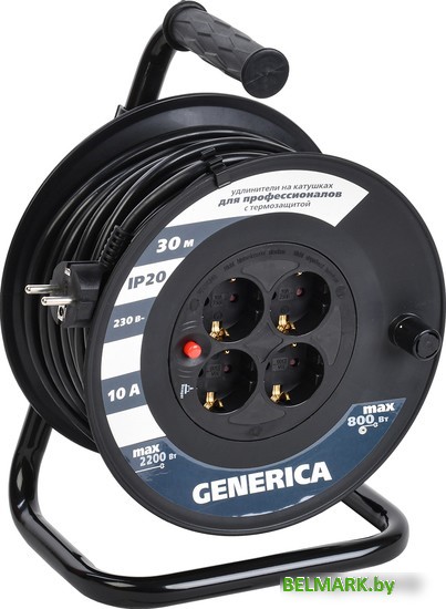 Удлинитель Generica УК30 WKP10-10-04-30-G (30 м, черный) - фото