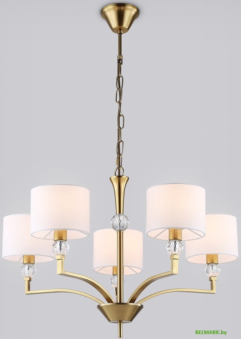 Подвесная люстра Ambrella LH71131/5 BS/WH (латунь/белый) - фото