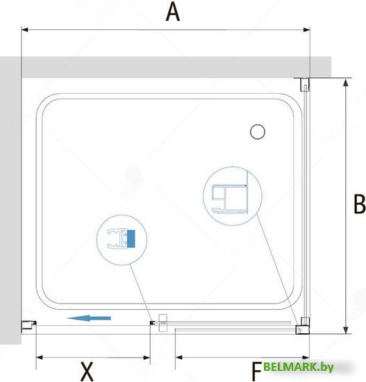 Душевой уголок RGW PA-76-1B (PA-016B + Z-060-2B) 350876158-14 150x80 (черный/прозрачное стекло) - фото2