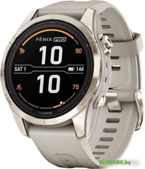 Умные часы Garmin Fenix 7S Pro Sapphire Solar (мягкое золото/песок) - фото