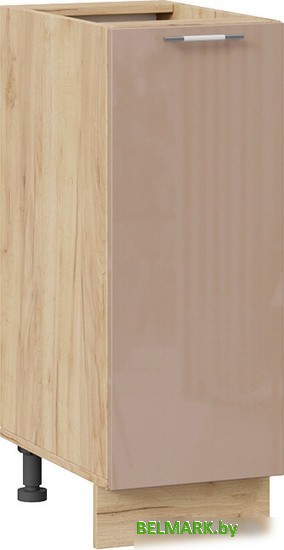 Шкаф напольный Трия Весна 1Н3 (дуб крафт золотой/кофе с молоком) - фото