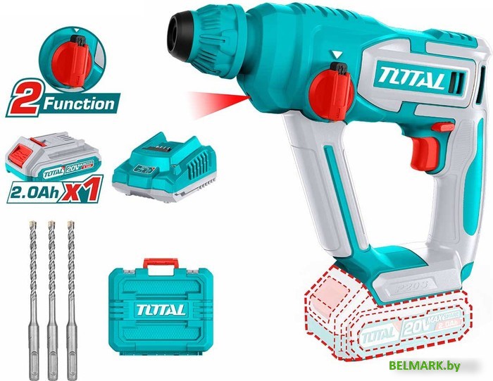 Перфоратор Total TRHLI201681 (с 1-им АКБ, кейс) - фото