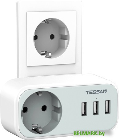 Сетевой фильтр Tessan TS-329 (серый) - фото2