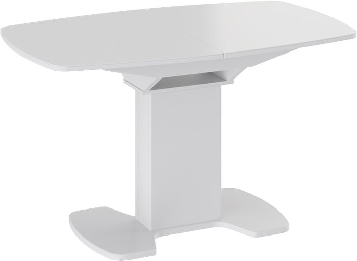 Кухонный стол Трия Портофино СМ(ТД)-105.02.11(1) (белый глянец/стекло белое) - фото