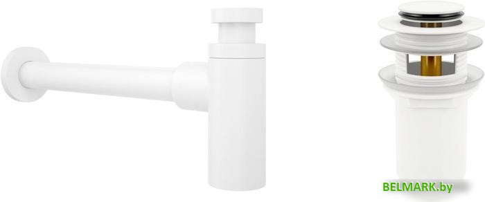 Сифон Wellsee Drainage System 182108001 (сифон, донный клапан, матовый белый) - фото