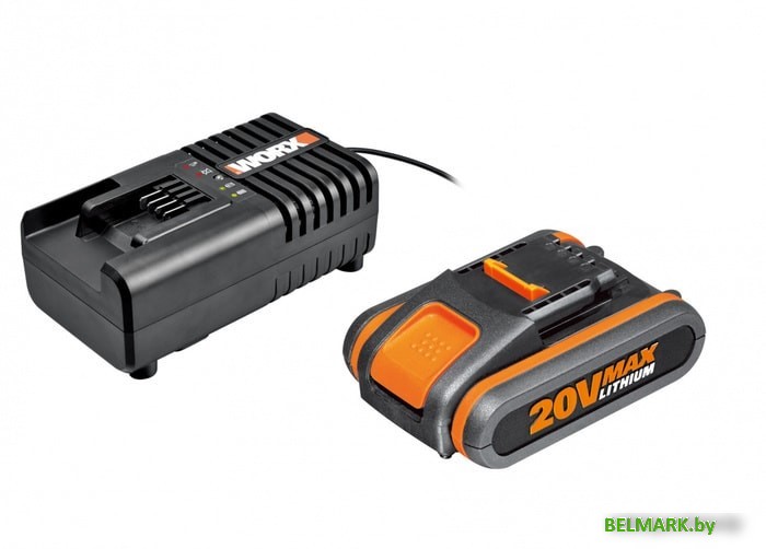 Аккумулятор с зарядным устройством Worx WA3880+WA3551.1 (20В/2.0 Ah + 14.4-20В) - фото
