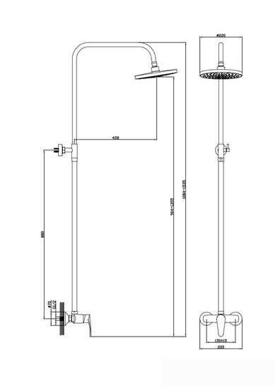 Верхний душ Diadonna D80-334109 - фото2