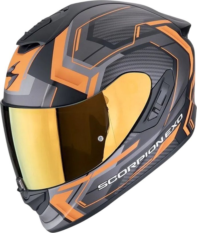 Мотошлем Scorpion Exo Exo-1400 Evo II Linart (р. S, черный матовый/оранжевый/серый) - фото