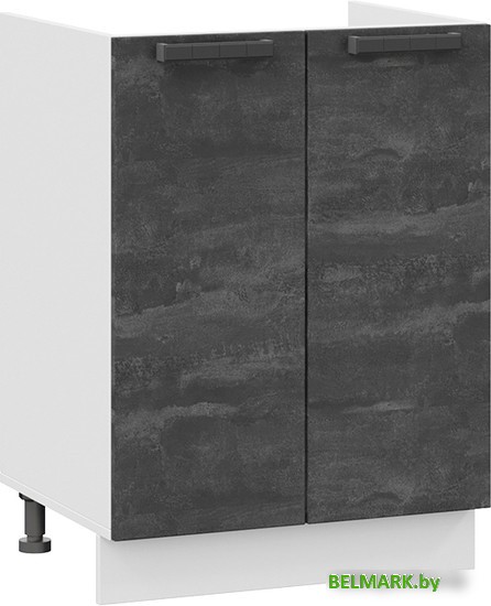 Шкаф напольный Трия Детройт 1Н6М (белый/угольный камень) - фото