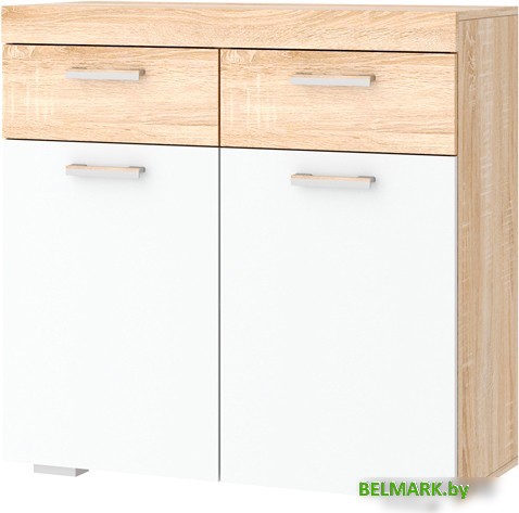 Комод Памир Соната ТС-900 (дуб сонома/белый глянец) - фото