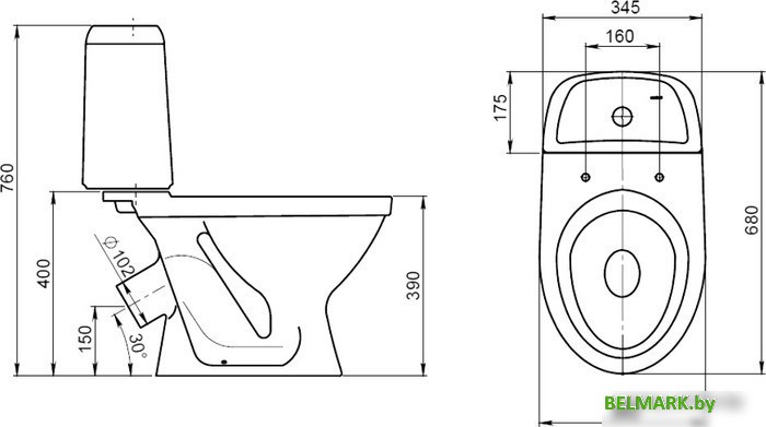 Унитаз Santeri Прайм Стандарт [1.P205.4.S00.00B.F] - фото2