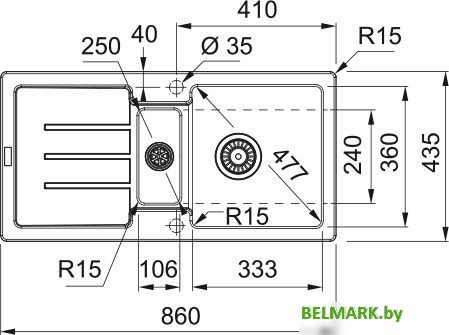 Кухонная мойка Franke Strada SAG 651-86 114.0676.321 (каменно-серый) - фото2
