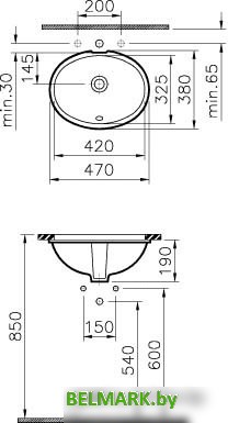 Умывальник Vitra Arkitekt 47x38 6039B003-0012 - фото2