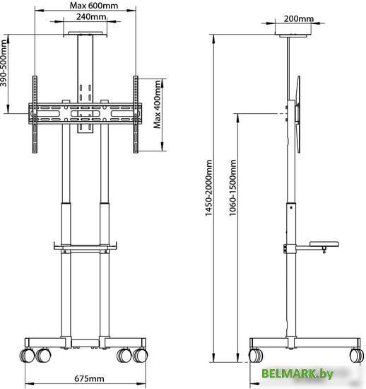 Кронштейн Arm Media PT-Stand-8 (черный) - фото2