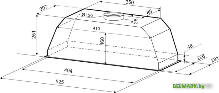 Кухонная вытяжка Krona Asta 600 PB (белый) - фото2