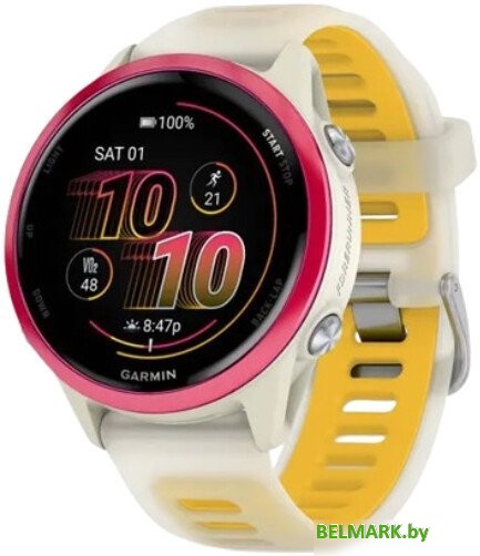 Умные часы Garmin Forerunner 570 42 мм (бежевый/розовый) - фото