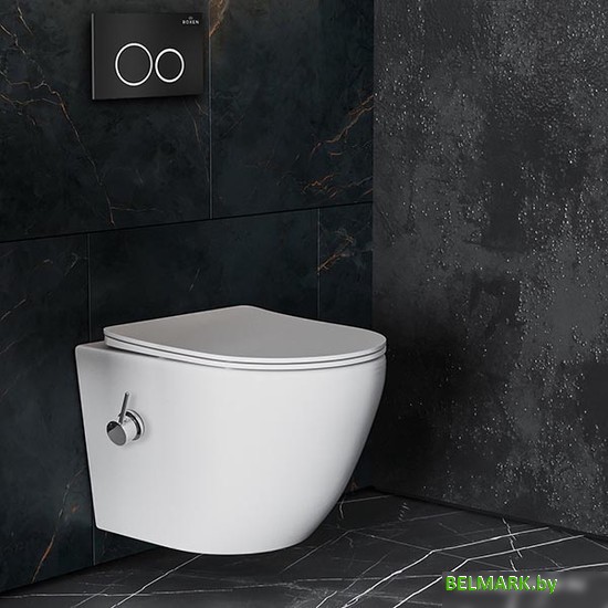 Унитаз подвесной Roxen Antares Bidet в комплекте с инсталляцией StounFix Dual Fresh 6 в 1 906342 (кнопка: черный матовый) - фото2