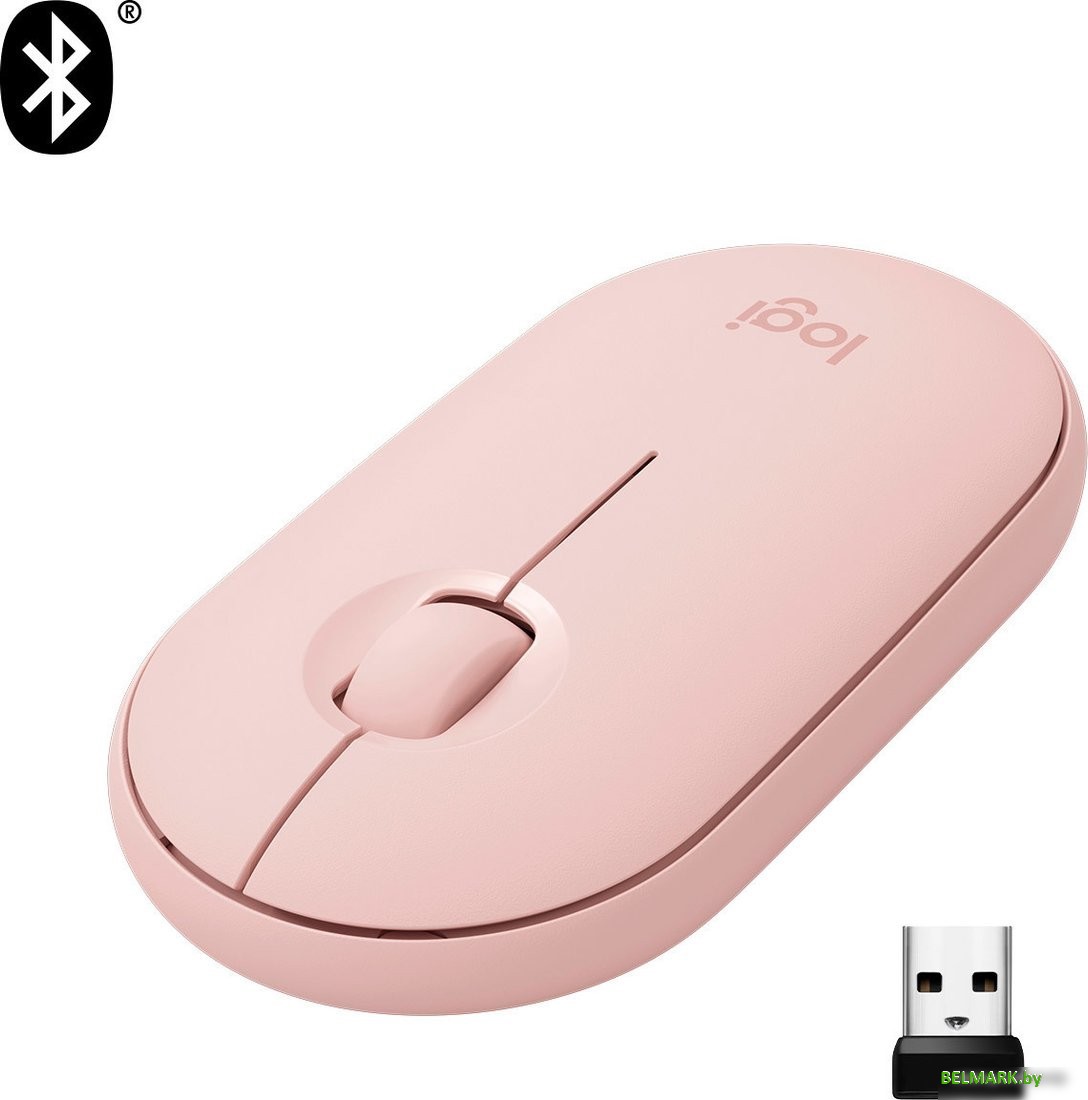 Мышь Logitech M350 Pebble (розовый) - фото2