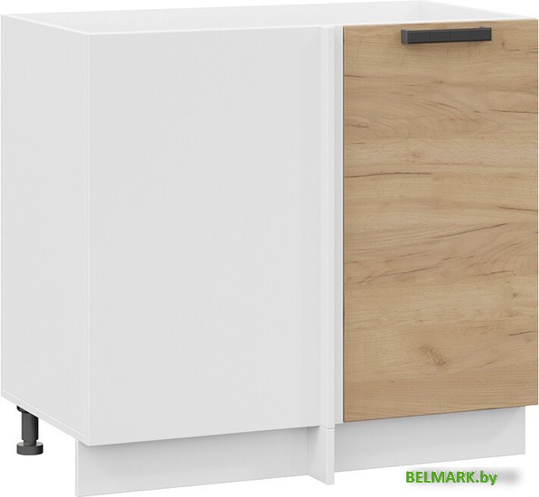 Шкаф напольный Трия Детройт 1Н9У (белый/дуб крафт золотой) - фото